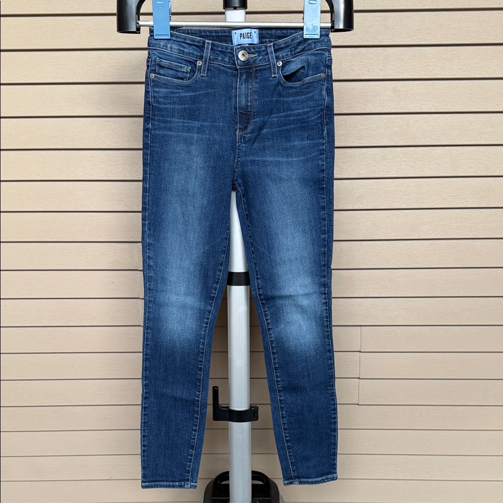 PAIGE Dark Blue Cropped Jeans